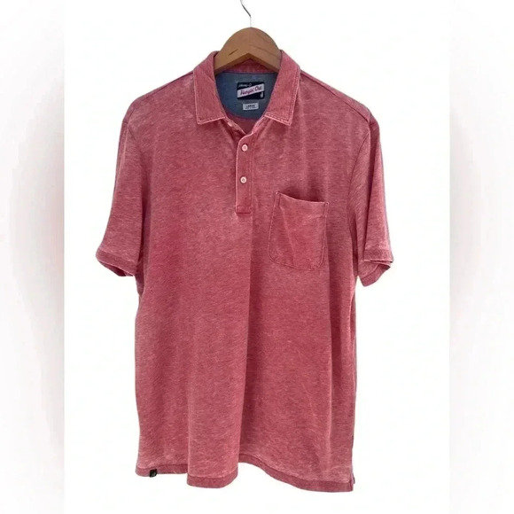 Johnnie-O HANGIN’ OUT Polo Shirt THE LOCAL Burn Out Wash Size Large - Picture 1 of 5